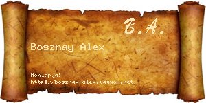 Bosznay Alex névjegykártya