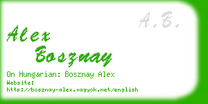 alex bosznay business card